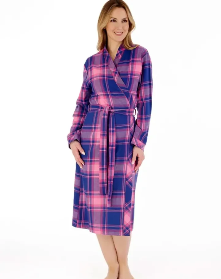 Brushed Check 45" Woven Kimono Wrap HC88223