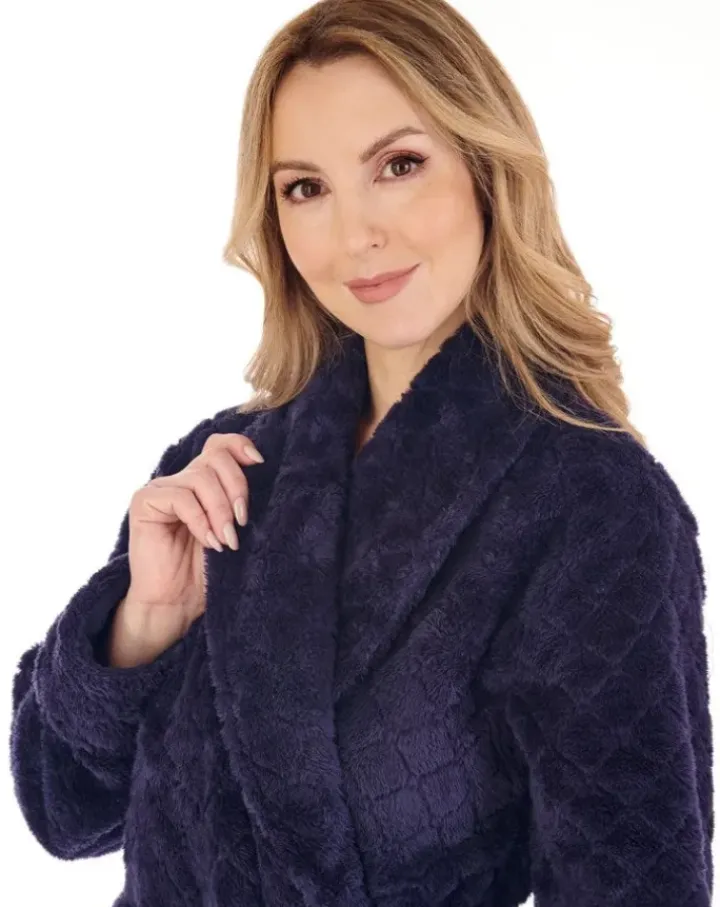 Diamond Flannel Fleece 46" Wrap Housecoat HC88352