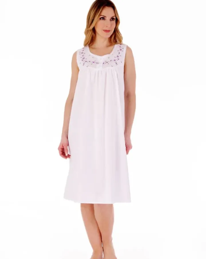 Embroidered Yoke 40" Woven Nightdress ND3272