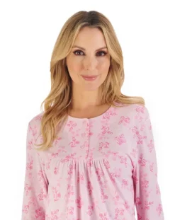 Floral Print 50" Jacquard Jersey Nightdress ND06108