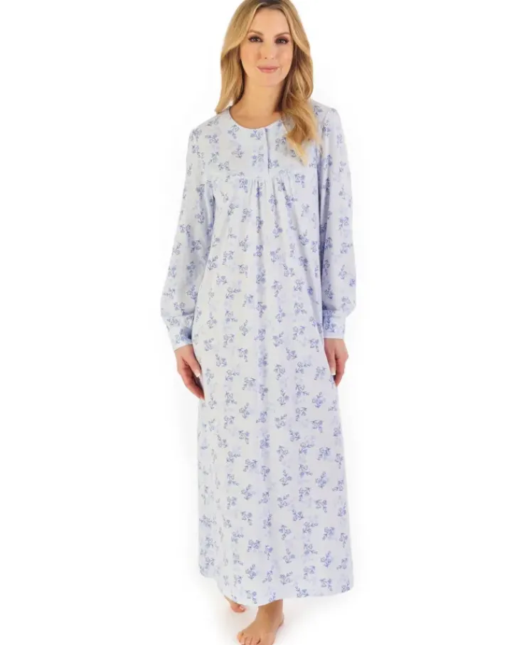 Floral Print 50" Jacquard Jersey Nightdress ND06108