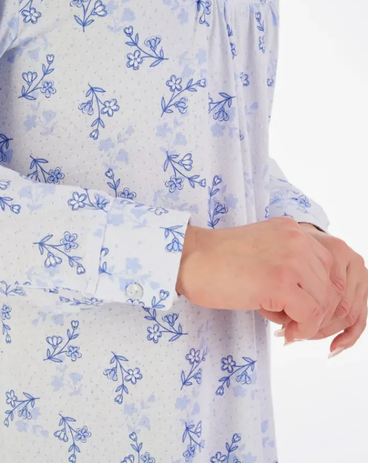 Floral Print 50" Jacquard Jersey Nightdress ND06108