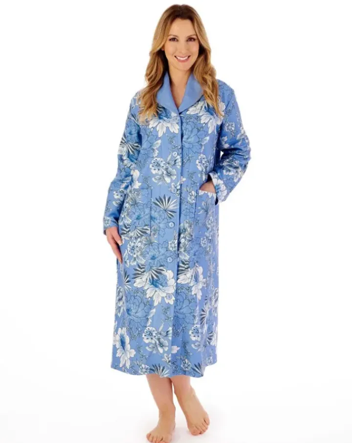 Floral Print Luxury Bamboo 46" Button Through Housecoat HC02351
