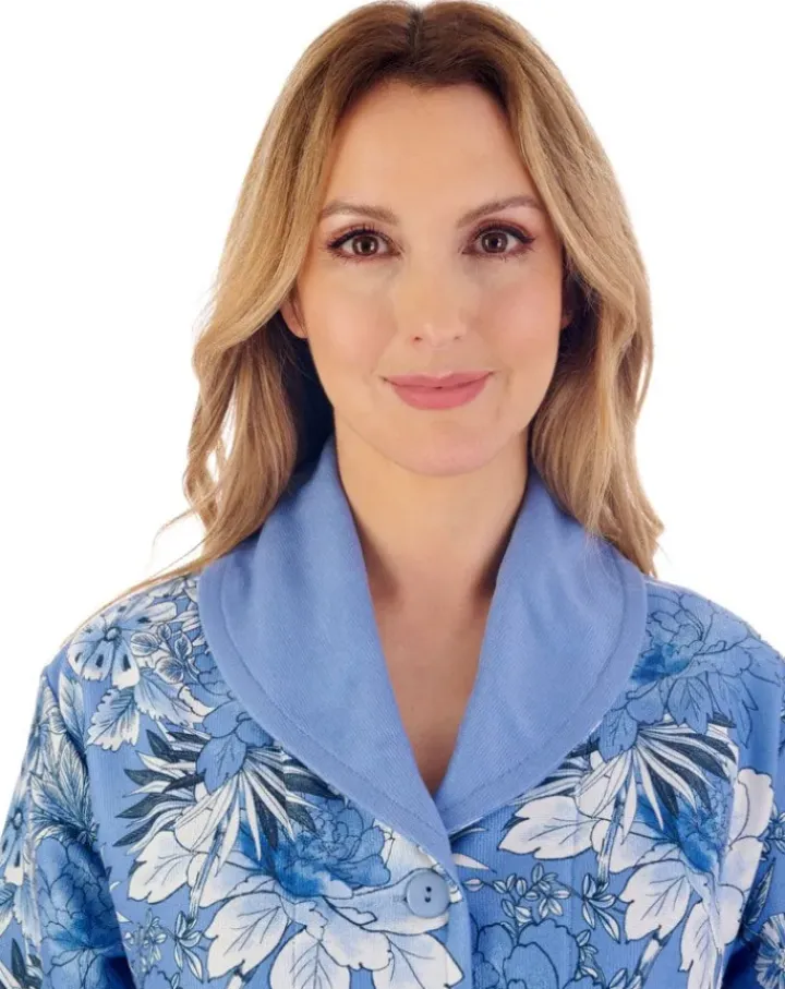 Floral Print Luxury Bamboo 46" Button Through Housecoat HC02351