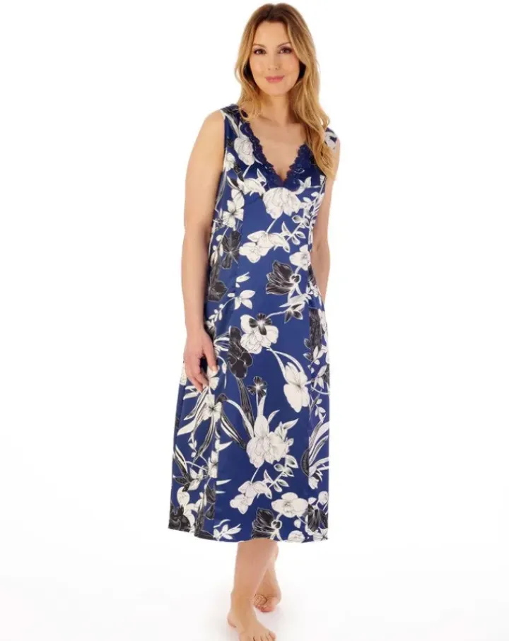 Floral Satin 45" Nightdress GL02721