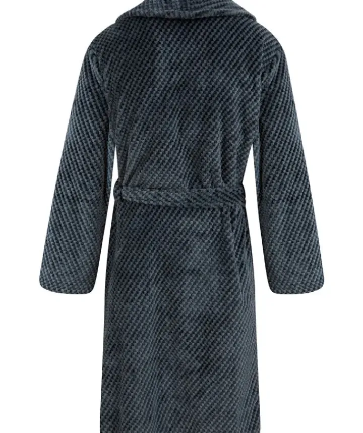 Jacquard Check Flannel Fleece 49" Shawl Collar Wrap WR4835