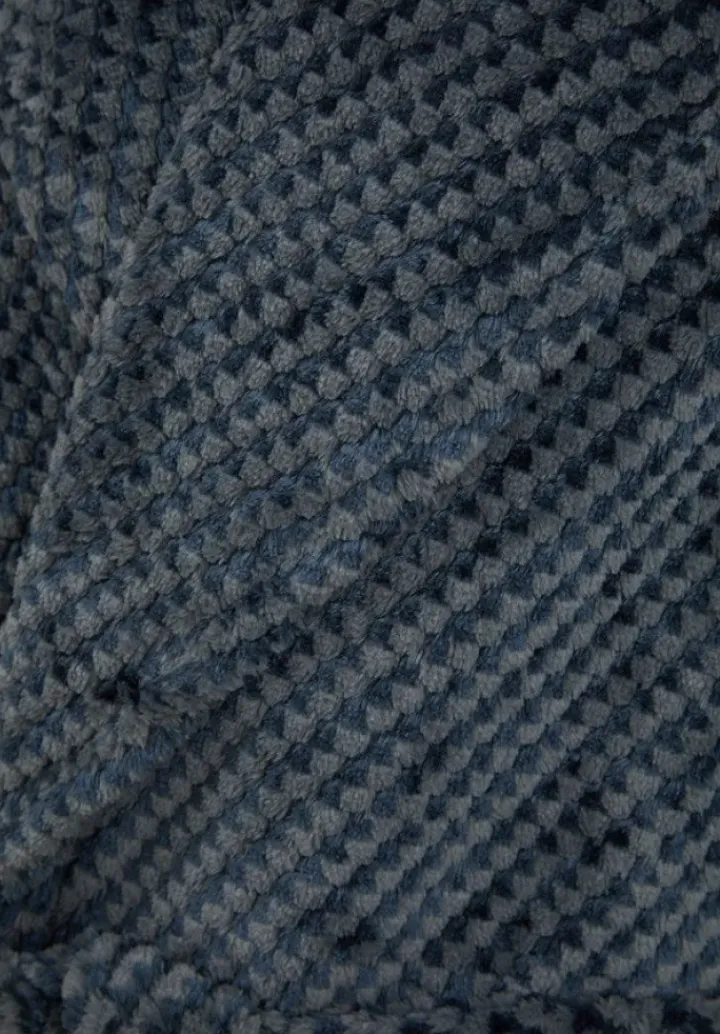 Jacquard Check Flannel Fleece 49" Shawl Collar Wrap WR4835