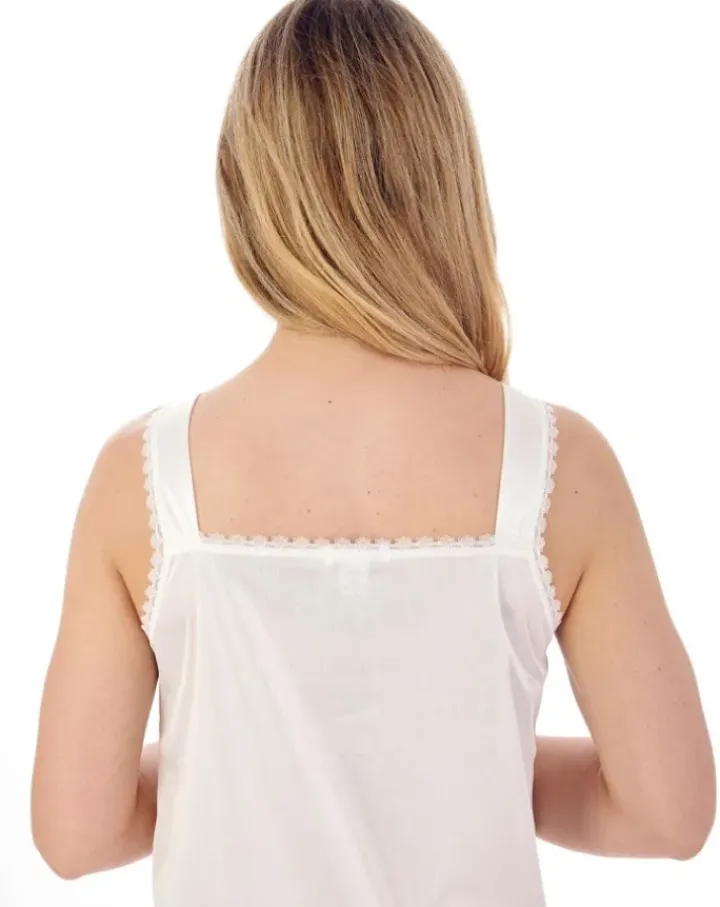 Knitted Satin Embroidered Trim 44" Nightdress ND55402