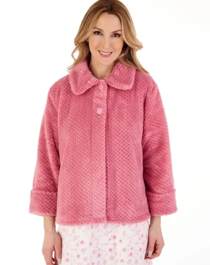 Luxury Waffle Fleece 24" Button Top Bedjacket BJ4325