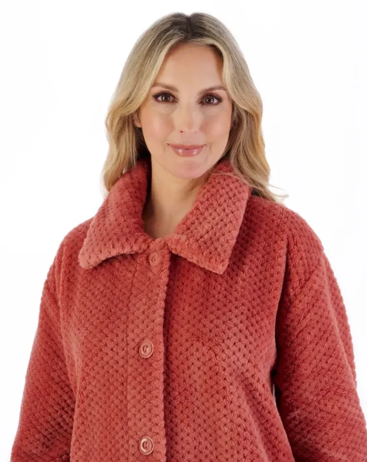 Luxury Waffle Fleece 52" Button Through Housecoat HC4328