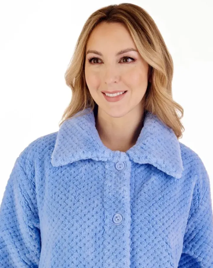 Luxury Waffle Fleece 52" Button Through Housecoat HC4328