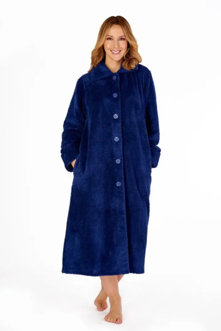 Luxury Waffle Fleece 46" Button Through Housecoat HC4327