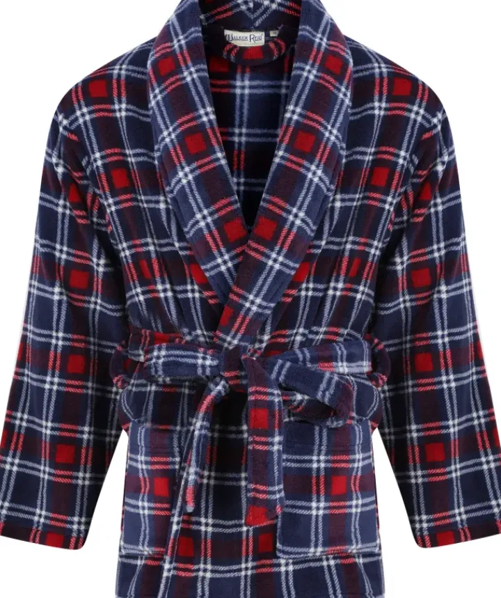 Printed Check Flannel Fleece 32" Bed Jacket WR66841