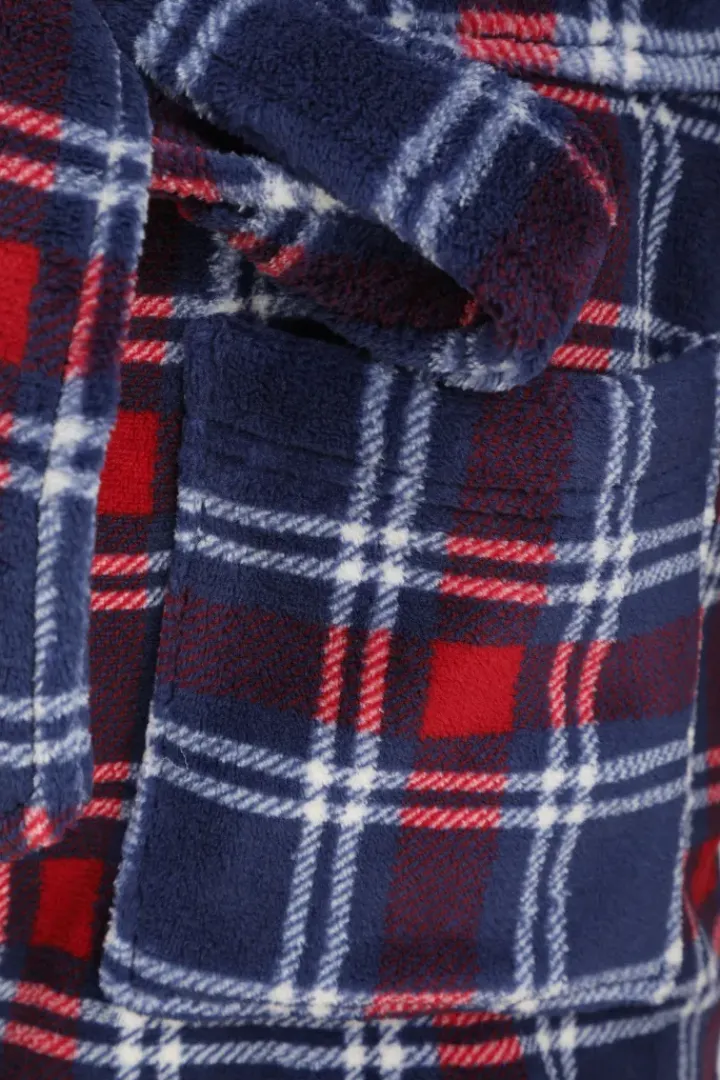 Printed Check Flannel Fleece 32" Bed Jacket WR66841