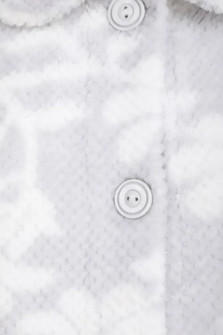 Printed Mini Waffle 46" Button Through Housecoat HC66360