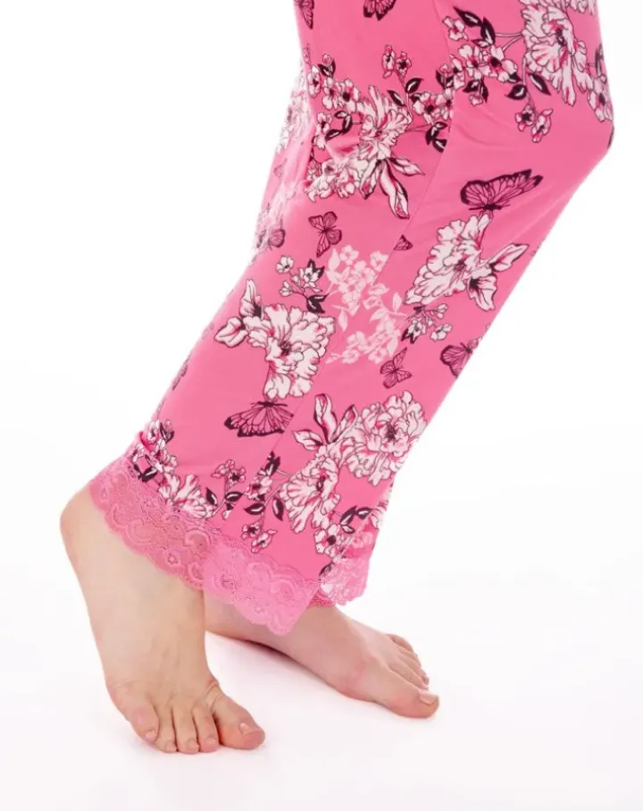 Soft Butterfly Floral Print Top And Trouser Set GL77703