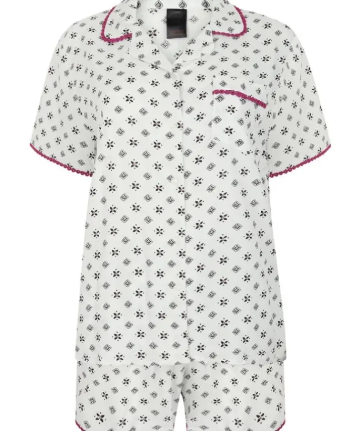 Supersoft Geometric Print Tailored Pyjama With Shorts GL3714