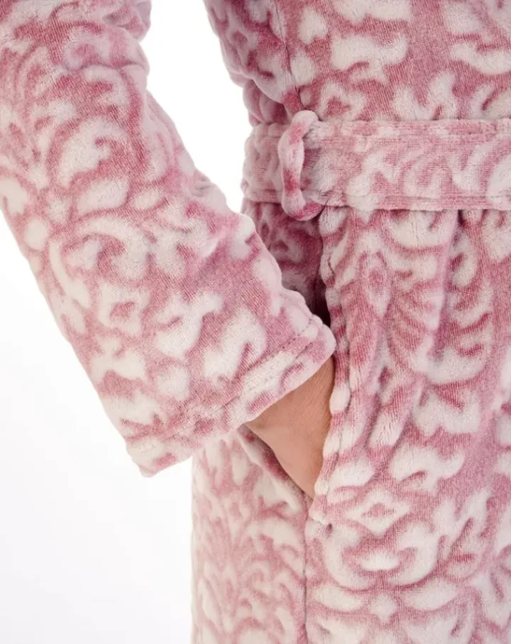 Two-Tone Shaved 46" Wrap Housecoat HC02333