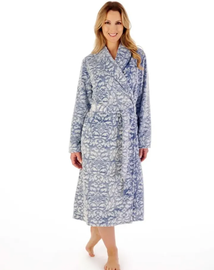 Two-Tone Shaved 46" Wrap Housecoat HC02333