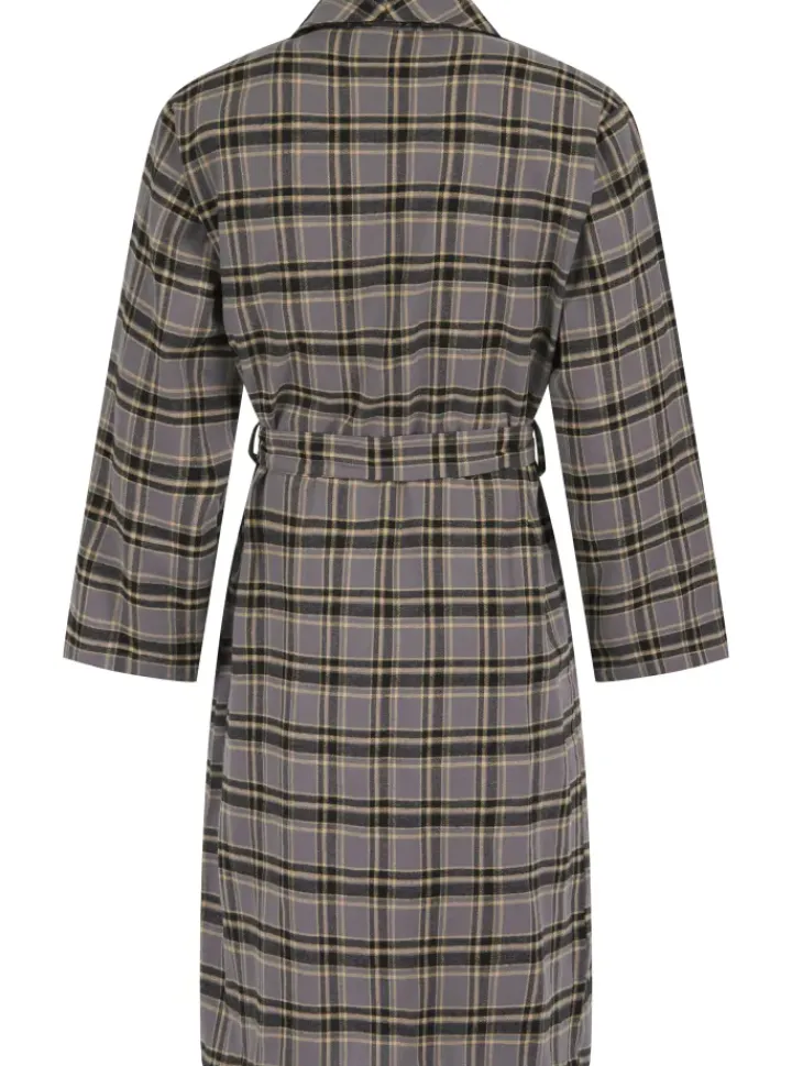 Yarn Dyed Woven Check Shawl Collar Wrap WR06808