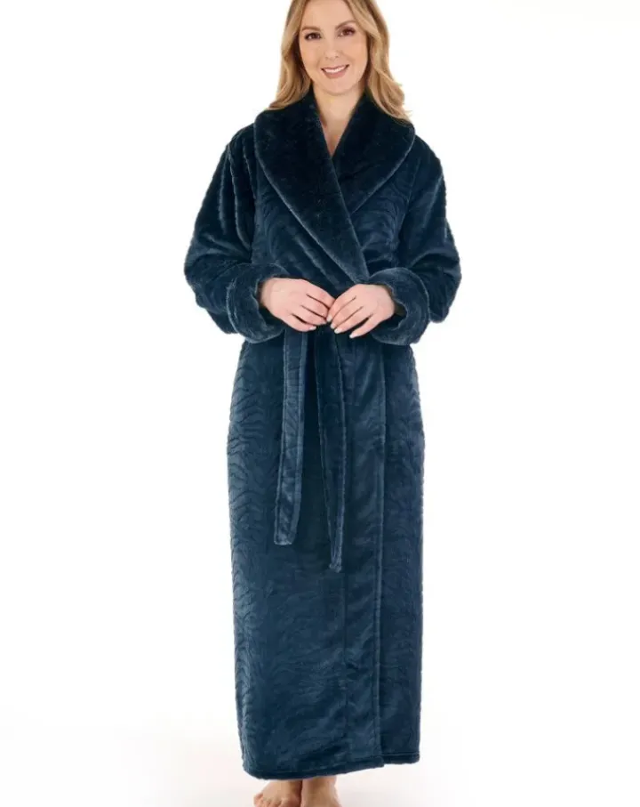 Zebra Inspired Print Faux Fur 52" Wrap Housecoat HC88338