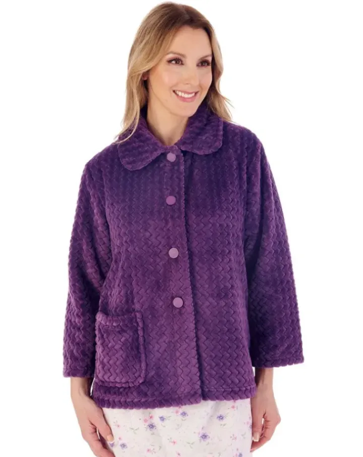 Zig-Zag Pattern Fleece 25" Bedjacket BJ02315