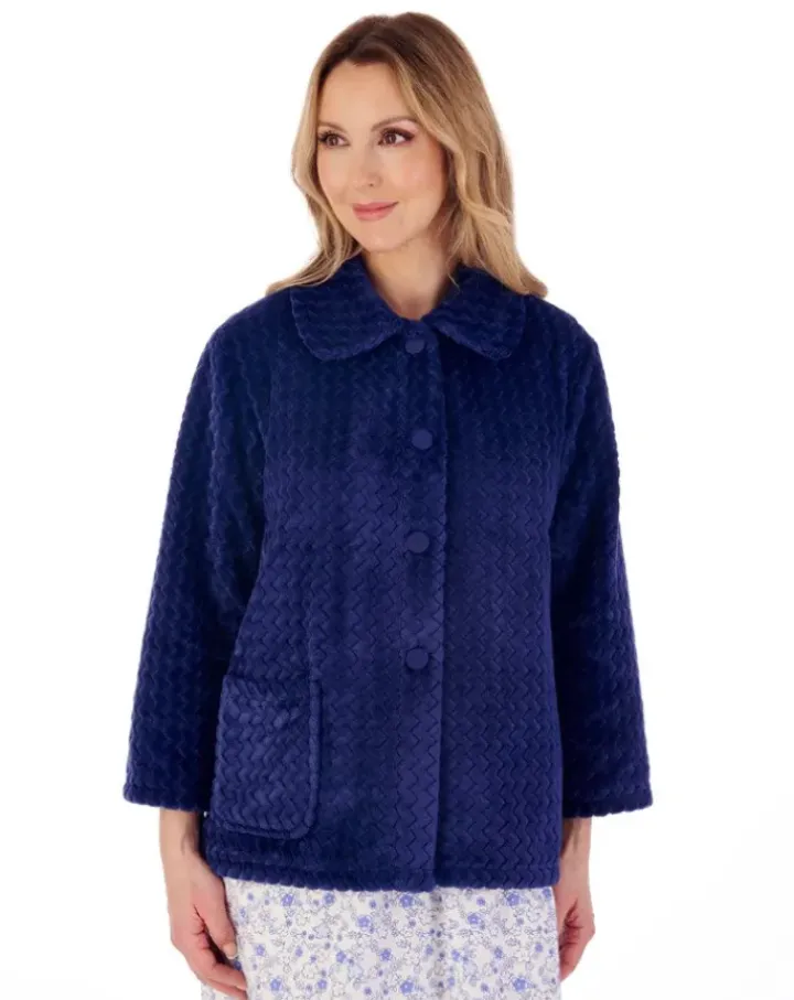 Zig-Zag Pattern Fleece 25" Bedjacket BJ02315